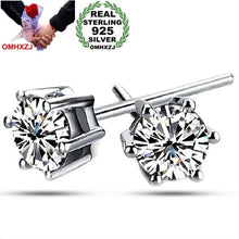 画像をギャラリービューアに読み込む, OMHXZJ wholesale Fashion jewelry crystal heart International certification Amethyst real 925 sterling silver Stud earrings YS03