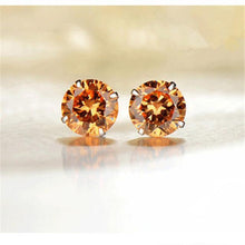 画像をギャラリービューアに読み込む, Stud Earrings For Women 4-8mm S925 Sterling Silver Fine Jewelry Classic Simple Cubic Zirconia Bridal Wedding Bijoux Aretes
