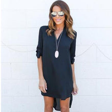 Load image into Gallery viewer, Summer Autumn Long Blouse Women Casual Loose Shirt V-Neck Long Sleeve Slim Inregular Chiffon Shirt Female Blusa Tops 2XL