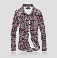 Load image into Gallery viewer, T-Bird Men Shirt 2018 Spring Summer Long Sleeve Flower Print Hawaii Shirt Camisa Masculina Brand Male High Quality Dress Shirt
