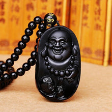 Загрузить изображение в средство просмотра галереи, Yumten Natural Obsidian Necklaces Wolf Head Pendant Black Beaded Chain Women Party Accessories Male Classic Ornaments Animal Fox