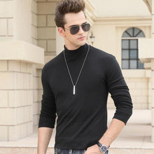 Load image into Gallery viewer, men winter t shirt long sleeve half turtleneck tshirt man fashion slim t-shirts autumn and spring tops t-shirts clothes tshirts