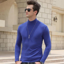 Load image into Gallery viewer, men winter t shirt long sleeve half turtleneck tshirt man fashion slim t-shirts autumn and spring tops t-shirts clothes tshirts