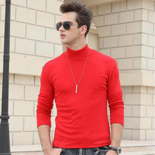 Load image into Gallery viewer, men winter t shirt long sleeve half turtleneck tshirt man fashion slim t-shirts autumn and spring tops t-shirts clothes tshirts