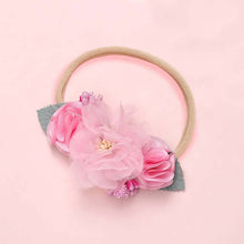 Load image into Gallery viewer, BalleenShiny Fashion Florals Headband Newborn Baby Elastic Princess Hairbands Child Kids Pearl Fresh Style Cute Headwear Gifts