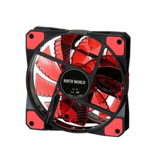 Load image into Gallery viewer, 120mm PC Computer 16dB Ultra Silent 15 LEDs Case Fan Heatsink Cooler Cooling w/ Anti-Vibration Rubber,12CM Fan,12VDC 3P IDE 4pin