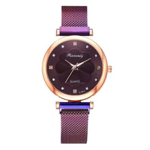 Load image into Gallery viewer, Fashion 5pcs Set Women Watches Luxury Magnet Buckle Flower Rhinestone Watch Ladies Quartz Wrist Watch Bracelet Set Reloj Mujer