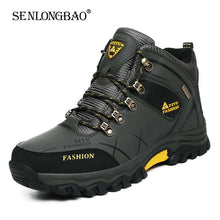 Load image into Gallery viewer, Brand Men Winter Snow Boots Waterproof Leather Sneakers Super Warm Men's Boots Outdoor Male Hiking Boots Work Shoes Size 39-47