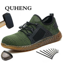 Load image into Gallery viewer, QUHENG Work Safety Shoes Woman and Men Be Applicable Outdoor Steel Toe Anti Smashing Anti-slip Puncture Proof Work Boots