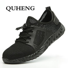 Load image into Gallery viewer, QUHENG Work Safety Shoes Woman and Men Be Applicable Outdoor Steel Toe Anti Smashing Anti-slip Puncture Proof Work Boots