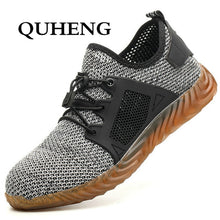 Load image into Gallery viewer, QUHENG Work Safety Shoes Woman and Men Be Applicable Outdoor Steel Toe Anti Smashing Anti-slip Puncture Proof Work Boots