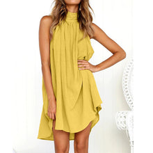 Lade das Bild in den Galerie-Viewer, High Quality Elegance Womens Holiday Irregular Dress Ladies Summer Beach Sleeveless Party Mini Dress boho British style#20