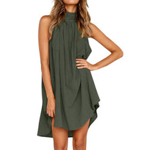 Lade das Bild in den Galerie-Viewer, High Quality Elegance Womens Holiday Irregular Dress Ladies Summer Beach Sleeveless Party Mini Dress boho British style#20