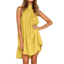Lade das Bild in den Galerie-Viewer, High Quality Elegance Womens Holiday Irregular Dress Ladies Summer Beach Sleeveless Party Mini Dress boho British style#20