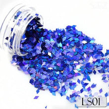 Load image into Gallery viewer, Full Beauty Laser Silver Gold Flakes Nail Art Sequins Colorful Glitter Paillette Rhombus Shape for DIY Craft Slider CHLS01-16