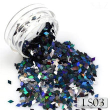 Load image into Gallery viewer, Full Beauty Laser Silver Gold Flakes Nail Art Sequins Colorful Glitter Paillette Rhombus Shape for DIY Craft Slider CHLS01-16