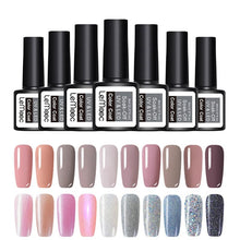 Load image into Gallery viewer, LEMOOC Glitter Gel Nail Polish 8ml Soak Off UV Gel 70 Colors Pure Color Nail Gel Varnish DIY Nail Art Manicure Nail Gel Lacquer