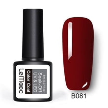Load image into Gallery viewer, LEMOOC Glitter Gel Nail Polish 8ml Soak Off UV Gel 70 Colors Pure Color Nail Gel Varnish DIY Nail Art Manicure Nail Gel Lacquer