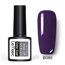 Load image into Gallery viewer, LEMOOC Glitter Gel Nail Polish 8ml Soak Off UV Gel 70 Colors Pure Color Nail Gel Varnish DIY Nail Art Manicure Nail Gel Lacquer