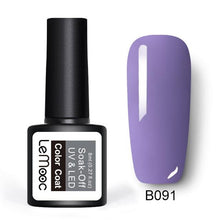 Load image into Gallery viewer, LEMOOC Glitter Gel Nail Polish 8ml Soak Off UV Gel 70 Colors Pure Color Nail Gel Varnish DIY Nail Art Manicure Nail Gel Lacquer