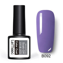 Load image into Gallery viewer, LEMOOC Glitter Gel Nail Polish 8ml Soak Off UV Gel 70 Colors Pure Color Nail Gel Varnish DIY Nail Art Manicure Nail Gel Lacquer