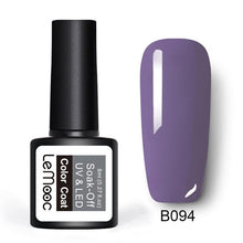 Load image into Gallery viewer, LEMOOC Glitter Gel Nail Polish 8ml Soak Off UV Gel 70 Colors Pure Color Nail Gel Varnish DIY Nail Art Manicure Nail Gel Lacquer