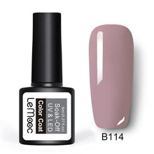 Load image into Gallery viewer, LEMOOC Glitter Gel Nail Polish 8ml Soak Off UV Gel 70 Colors Pure Color Nail Gel Varnish DIY Nail Art Manicure Nail Gel Lacquer