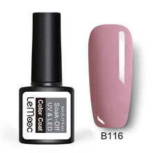 Load image into Gallery viewer, LEMOOC Glitter Gel Nail Polish 8ml Soak Off UV Gel 70 Colors Pure Color Nail Gel Varnish DIY Nail Art Manicure Nail Gel Lacquer