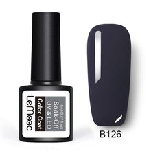 Load image into Gallery viewer, LEMOOC Glitter Gel Nail Polish 8ml Soak Off UV Gel 70 Colors Pure Color Nail Gel Varnish DIY Nail Art Manicure Nail Gel Lacquer