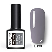 Load image into Gallery viewer, LEMOOC Glitter Gel Nail Polish 8ml Soak Off UV Gel 70 Colors Pure Color Nail Gel Varnish DIY Nail Art Manicure Nail Gel Lacquer
