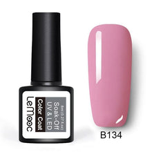 Load image into Gallery viewer, LEMOOC Glitter Gel Nail Polish 8ml Soak Off UV Gel 70 Colors Pure Color Nail Gel Varnish DIY Nail Art Manicure Nail Gel Lacquer