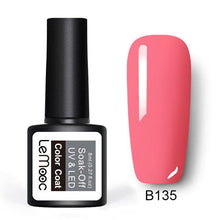 Load image into Gallery viewer, LEMOOC Glitter Gel Nail Polish 8ml Soak Off UV Gel 70 Colors Pure Color Nail Gel Varnish DIY Nail Art Manicure Nail Gel Lacquer
