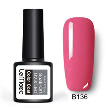 Load image into Gallery viewer, LEMOOC Glitter Gel Nail Polish 8ml Soak Off UV Gel 70 Colors Pure Color Nail Gel Varnish DIY Nail Art Manicure Nail Gel Lacquer