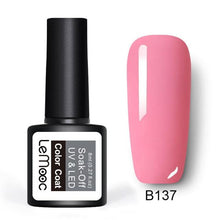 Load image into Gallery viewer, LEMOOC Glitter Gel Nail Polish 8ml Soak Off UV Gel 70 Colors Pure Color Nail Gel Varnish DIY Nail Art Manicure Nail Gel Lacquer
