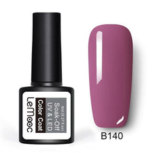 Load image into Gallery viewer, LEMOOC Glitter Gel Nail Polish 8ml Soak Off UV Gel 70 Colors Pure Color Nail Gel Varnish DIY Nail Art Manicure Nail Gel Lacquer