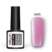 Load image into Gallery viewer, LEMOOC Glitter Gel Nail Polish 8ml Soak Off UV Gel 70 Colors Pure Color Nail Gel Varnish DIY Nail Art Manicure Nail Gel Lacquer
