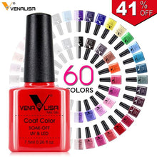Load image into Gallery viewer, New Free Shipping Nail Art Design Manicure Venalisa 60Color 7.5Ml Soak Off Enamel Gel Polish UV Gel Nail Polish Lacquer Varnish
