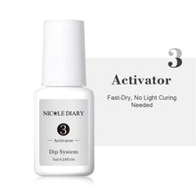 Load image into Gallery viewer, NICOLE DIARY 10ml Dipping French Powder Dip Glitter Without Lamp Cure Gradient Base Top Activator Liquid Nail Art Decorations