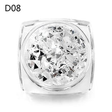Load image into Gallery viewer, MEET ACROSS Holographic Silver Nail Art Sequins Flakes Nail Glitters Star Heart Flower Paillettes 3D UV Gel Polish Decorations