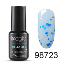Load image into Gallery viewer, Inagla 8ML Nail Art Pure Color Gel Nail Polish Nail Manicure Top Base Need Soak off Enamel Gel Polish LED UV Gel Varnish