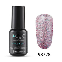 Load image into Gallery viewer, Inagla 8ML Nail Art Pure Color Gel Nail Polish Nail Manicure Top Base Need Soak off Enamel Gel Polish LED UV Gel Varnish