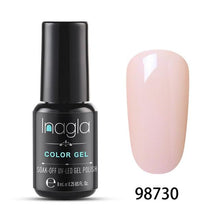 Load image into Gallery viewer, Inagla 8ML Nail Art Pure Color Gel Nail Polish Nail Manicure Top Base Need Soak off Enamel Gel Polish LED UV Gel Varnish