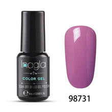 Load image into Gallery viewer, Inagla 8ML Nail Art Pure Color Gel Nail Polish Nail Manicure Top Base Need Soak off Enamel Gel Polish LED UV Gel Varnish