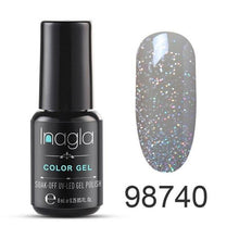 Load image into Gallery viewer, Inagla 8ML Nail Art Pure Color Gel Nail Polish Nail Manicure Top Base Need Soak off Enamel Gel Polish LED UV Gel Varnish