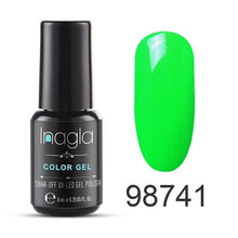 Load image into Gallery viewer, Inagla 8ML Nail Art Pure Color Gel Nail Polish Nail Manicure Top Base Need Soak off Enamel Gel Polish LED UV Gel Varnish