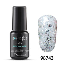 Load image into Gallery viewer, Inagla 8ML Nail Art Pure Color Gel Nail Polish Nail Manicure Top Base Need Soak off Enamel Gel Polish LED UV Gel Varnish