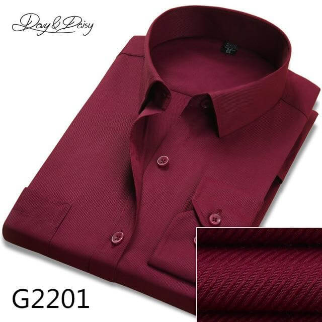 DAVYDAISY Hot Sale Men Shirt long Sleeved Solid Twill Striped Male Formal Shirts Brand Slim Fit Business Dress Shirt Man DS014