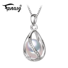 Load image into Gallery viewer, FENASY Pearl Jewelry,natural Pearl Pendant cage Necklace Party fashion style Freshwater Pearl Silver Necklace Pendant,gift box
