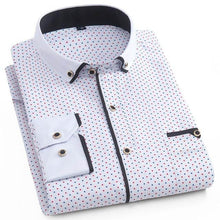 Load image into Gallery viewer, Fashion Printed Men Shirts Casual 100% Polyester Long Sleeve Dress Shirts Classic Male Slim Fit Brand Mens Clothes 2018 Camisas
