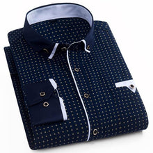 Load image into Gallery viewer, Fashion Printed Men Shirts Casual 100% Polyester Long Sleeve Dress Shirts Classic Male Slim Fit Brand Mens Clothes 2018 Camisas
